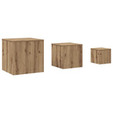 Side Tables 3 pcs Old Wood Engineered Wood 856676