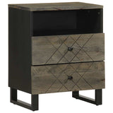 ZNTS Bedside Cabinet Black 50x33x62 cm Solid Wood Mango 4017694