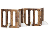Folding Pet Fence 4 pcs Oak Wood 201 x 38 x 70 cm 8005968