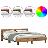 Bed Frame with Headboard Old Wood 180 x 200 cm Engineered Wood 3333936