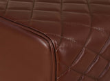 Bar Stool 2 pcs Brown Diamond 44 x 33 x 74 cm Real Leather 42042124
