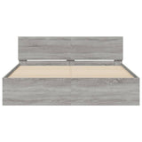 Bed Frame without Mattress Grey Sonoma 150x200 cm King Size 3207481