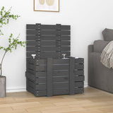 Storage Box Grey 58x40.5x42 cm Solid Wood Pine 824995
