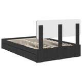 Storage Bed with Headboard Black 120 x 200 cm Engineered Wood 3412291
