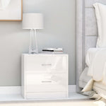 ZNTS Bedside Cabinet High Gloss White 40x30x40 cm Engineered Wood 801047