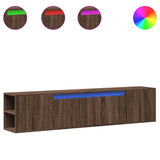 TV Wall Cabinet with LED Brown Oak 180x31x39.5 cm 3307960
