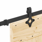 Sliding Door NARVIK Natural and Black 85 x 210 cm 3445234