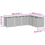 Garden Planter Blue Grey 160x120x53 cm PP 367861