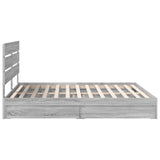 Storage Bed Grey Sonoma 200 x 200 cm Engineered Wood 3411877