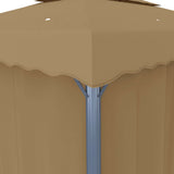Gazebo with Curtain 4x3 m Taupe Aluminium 3067050
