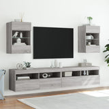 TV Wall Cabinet with LED Lights Grey Sonoma 40x30x60.5 cm 837088