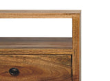 Solid Wood Mini Classic Open Bedside, 2 Drawers and Open Slot, Oak-ish, Brown B2743P403101