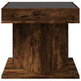 Coffee Table with LED Smoked Oak 50x50x45 cm Engineered Wood 847564