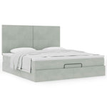 ZNTS Ottoman Bed with Mattresses Light Grey 180x200cm Velvet 3313415