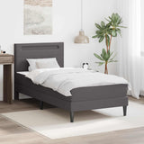 Bed Frame with LED Strip Lights Grey 90 x 190 cm Faux Leather 3415282