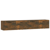 Wall Cabinets 2 pcs Smoked Oak 100x36.5x35 cm Engineered Wood 3115673