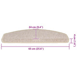 Stair Mats 20 pcs 65x24x4 cm Taupe Half Round Large 3365795