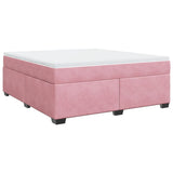 Box Spring Bed with Mattress Pink 180x200 cm Velvet 3285304