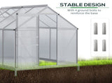 190 x 253 cm Walk-In Polycarbonate Greenhouse - Silver-Tone T3398P377631