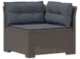 5-Seater Garden Sofa with Cushions Rattan Look PP Light Grey 3444065