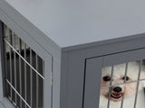 Furniture Style Dog Crate for Small and Medium Dogs, End Table Pet Cage with Two Lockable Doors T3398P376407