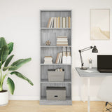 Bookcase Grey Sonoma 60x24x176 cm Engineered Wood 857826