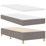 ZNTS Box Spring Bed with Mattress Taupe 100x200 cm Fabric 3339599