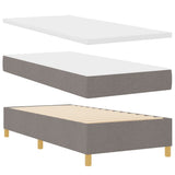 ZNTS Box Spring Bed with Mattress Taupe 100x200 cm Fabric 3339599