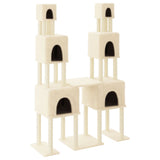 Cat Tree with Sisal Scratching Posts Cream 199 cm 172079