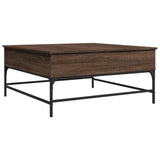 ZNTS Coffee Table Brown Oak 95x95x45 cm Engineered Wood and Metal 3217068