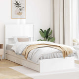 Bed Frame with Storage and Headboard White 90 x 200 cm 3414413