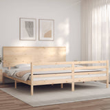 Bed Frame without Mattress 200x200 cm Solid Wood 3195241