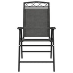 Folding Garden Chairs 8 pcs Melange Grey Steel and Textilene 3157294