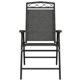 Folding Garden Chairs 8 pcs Melange Grey Steel and Textilene 3157294