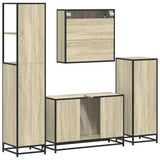 4 Piece Bathroom Furniture Set Sonoma Oak Engineered Wood 3301251