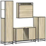 ZNTS 4 Piece Bathroom Furniture Set Sonoma Oak Engineered Wood 3301251