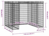 Gabion Wall for Garbage Bin 110x91x120 cm Galvanised Iron 151335