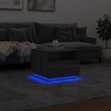 Coffee Table with LED Lights Grey Sonoma 50x49x40 cm 839831