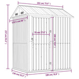 Garden Shed Brown 192x152.5x237 cm Galvanised Steel 364532