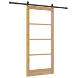 Sliding Door Natural and Black 93 x 202 cm 3332399