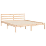 Bed Frame without Mattress Double Solid Wood Pine 3193896