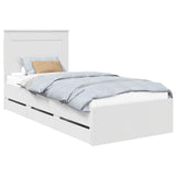 Bed Frame with Drawer White 90 x 190 cm Engineer Wood 3410204