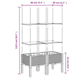 ZNTS Garden Planter with Trellis Blue Grey 80x40x142.5 cm PP 367951