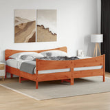 Bed Frame without Mattress Wax Brown 180x200 cm Super King Solid Wood Pine 3216374