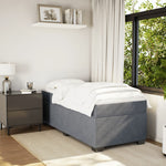ZNTS Box Spring Bed with Mattress Dark Grey 90x200 cm Velvet 3285258