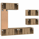 TV Cabinet Set Wall-mounted 6 pcs Artisan Oak Engineered Wood 3393248