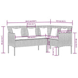 5 Piece L-shaped Couch Sofa Set with Cushions Poly Rattan Grey 318582
