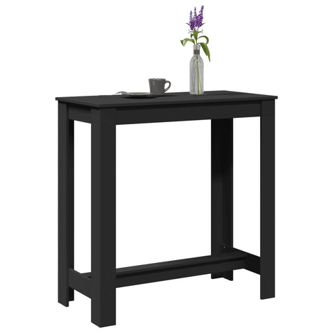 ZNTS Bar Table Black 102x50x103.5 cm Engineered Wood 854410