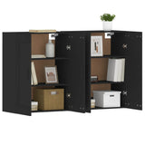 Wall Mounted Cabinets 2 pcs Black Engineered Wood 3197986