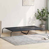 Elevated Dog Bed Black 150x90x20 cm Textilene and Steel 42000837